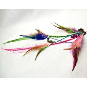 Neon Pink/Green/Blue Hair Feather Clip Ins
